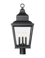 Three Light Outdoor Post Mount by Z-Lite - Raphael Collection, Sand Black Finish - 5029PHBR-BK