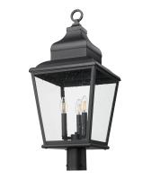 Three Light Outdoor Post Mount by Z-Lite - Raphael Collection, Sand Black Finish - 5029PHBR-BK