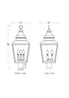 Three Light Outdoor Post Mount by Z-Lite - Raphael Collection, Sand Black Finish - 5029PHBR-BK