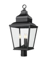 Three Light Outdoor Post Mount by Z-Lite - Raphael Collection, Sand Black Finish - 5029PHBR-BK
