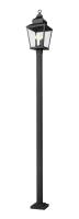 Three Light Outdoor Post Mount by Z-Lite - Raphael Collection, Sand Black Finish - 5029PHBS-536P-BK
