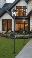 Three Light Outdoor Post Mount by Z-Lite - Raphael Collection, Sand Black Finish - 5029PHBS-536P-BK