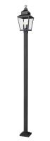 Three Light Outdoor Post Mount by Z-Lite - Raphael Collection, Sand Black Finish - 5029PHBS-536P-BK