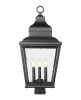 Three Light Outdoor Post Mount by Z-Lite - Raphael Collection, Sand Black Finish - 5029PHBS-BK