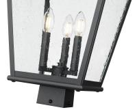 Three Light Outdoor Post Mount by Z-Lite - Raphael Collection, Sand Black Finish - 5029PHBS-BK