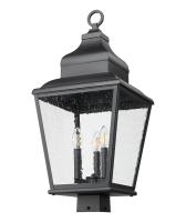 Three Light Outdoor Post Mount by Z-Lite - Raphael Collection, Sand Black Finish - 5029PHBS-BK