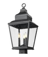 Three Light Outdoor Post Mount by Z-Lite - Raphael Collection, Sand Black Finish - 5029PHBS-BK