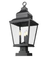 Three Light Outdoor Pier Mount by Z-Lite - Raphael Collection, Sand Black Finish - 5029PHBS-SQPM-BK