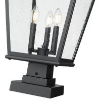 Three Light Outdoor Pier Mount by Z-Lite - Raphael Collection, Sand Black Finish - 5029PHBS-SQPM-BK