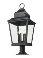 Four Light Outdoor Pier Mount by Z-Lite - Raphael Collection, Sand Black Finish - 5029PHXLR-533PM-BK