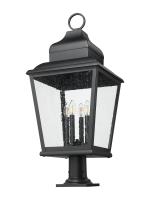 Four Light Outdoor Pier Mount by Z-Lite - Raphael Collection, Sand Black Finish - 5029PHXLR-533PM-BK
