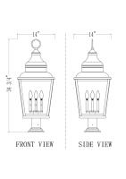 Four Light Outdoor Pier Mount by Z-Lite - Raphael Collection, Sand Black Finish - 5029PHXLR-533PM-BK