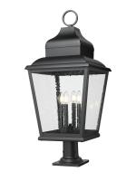 Four Light Outdoor Pier Mount by Z-Lite - Raphael Collection, Sand Black Finish - 5029PHXLR-533PM-BK