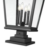 Four Light Outdoor Pier Mount by Z-Lite - Raphael Collection, Sand Black Finish - 5029PHXLS-LSQPM-BK