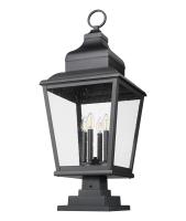Four Light Outdoor Pier Mount by Z-Lite - Raphael Collection, Sand Black Finish - 5029PHXLS-LSQPM-BK