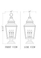 Four Light Outdoor Pier Mount by Z-Lite - Raphael Collection, Sand Black Finish - 5029PHXLS-LSQPM-BK