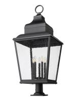 Five Light Outdoor Pier Mount by Z-Lite - Raphael Collection, Sand Black Finish - 5029PHXXLR-533PM-BK