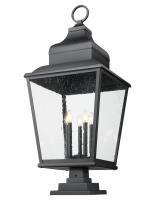 Five Light Outdoor Pier Mount by Z-Lite - Raphael Collection, Sand Black Finish - 5029PHXXLS-LSQPM-BK
