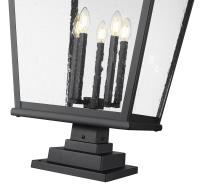 Five Light Outdoor Pier Mount by Z-Lite - Raphael Collection, Sand Black Finish - 5029PHXXLS-LSQPM-BK