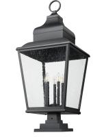 Five Light Outdoor Pier Mount by Z-Lite - Raphael Collection, Sand Black Finish - 5029PHXXLS-LSQPM-BK