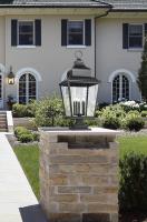 Five Light Outdoor Pier Mount by Z-Lite - Raphael Collection, Sand Black Finish - 5029PHXXLS-LSQPM-BK