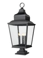 Five Light Outdoor Pier Mount by Z-Lite - Raphael Collection, Sand Black Finish - 5029PHXXLS-LSQPM-BK
