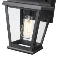 One Light Outdoor Wall Mount by Z-Lite - Raphael Collection, Sand Black Finish - 5029S-BK
