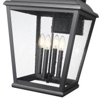 Four Light Outdoor Wall Mount by Z-Lite - Raphael Collection, Sand Black Finish - 5029XL-BK