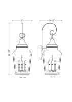 Four Light Outdoor Wall Mount by Z-Lite - Raphael Collection, Sand Black Finish - 5029XL-BK