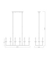 Ten Light Linear Chandelier by Z-Lite - Gaultier Collection, Matte Black + Modern Gold Finish - 6100-10L-MB