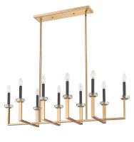 Ten Light Linear Chandelier by Z-Lite - Gaultier Collection, Modern Gold Finish - 6100-10L-MGLD
