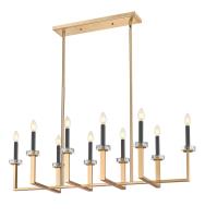 Ten Light Linear Chandelier by Z-Lite - Gaultier Collection, Modern Gold Finish - 6100-10L-MGLD
