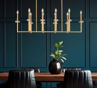 Ten Light Linear Chandelier by Z-Lite - Gaultier Collection, Modern Gold Finish - 6100-10L-MGLD
