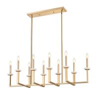 Ten Light Linear Chandelier by Z-Lite - Gaultier Collection, Modern Gold Finish - 6100-10L-MGLD