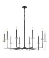 Ten Light Chandelier by Z-Lite - Gaultier Collection, Matte Black + Modern Gold Finish - 6100-10MB