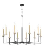 Ten Light Chandelier by Z-Lite - Gaultier Collection, Matte Black + Modern Gold Finish - 6100-10MB