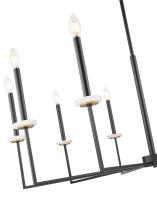 Ten Light Chandelier by Z-Lite - Gaultier Collection, Matte Black + Modern Gold Finish - 6100-10MB