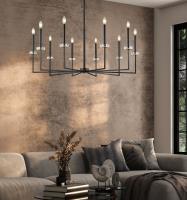 Ten Light Chandelier by Z-Lite - Gaultier Collection, Matte Black + Modern Gold Finish - 6100-10MB