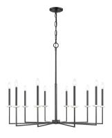 Ten Light Chandelier by Z-Lite - Gaultier Collection, Matte Black + Modern Gold Finish - 6100-10MB