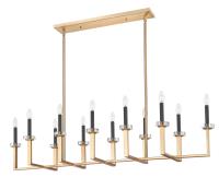 12 Light Linear Chandelier by Z-Lite - Gaultier Collection, Modern Gold Finish - 6100-12L-MGLD