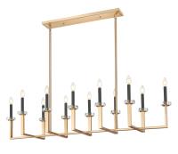 12 Light Linear Chandelier by Z-Lite - Gaultier Collection, Modern Gold Finish - 6100-12L-MGLD