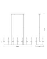 12 Light Linear Chandelier by Z-Lite - Gaultier Collection, Modern Gold Finish - 6100-12L-MGLD