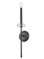 One Light Wall Sconce by Z-Lite - Gaultier Collection, Matte Black + Modern Gold Finish - 6100-1S-MB