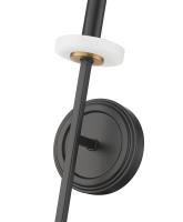 One Light Wall Sconce by Z-Lite - Gaultier Collection, Matte Black + Modern Gold Finish - 6100-1S-MB