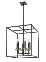 Six Light Chandelier by Z-Lite - Gaultier Collection, Matte Black + Modern Gold Finish - 6100-21MB