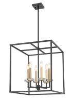 Six Light Chandelier by Z-Lite - Gaultier Collection, Matte Black + Modern Gold Finish - 6100-21MB