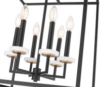 Six Light Chandelier by Z-Lite - Gaultier Collection, Matte Black + Modern Gold Finish - 6100-21MB