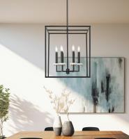 Six Light Chandelier by Z-Lite - Gaultier Collection, Matte Black + Modern Gold Finish - 6100-21MB