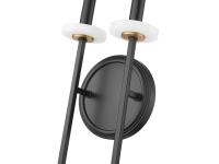 Two Light Wall Sconce by Z-Lite - Gaultier Collection, Matte Black + Modern Gold Finish - 6100-2S-MB