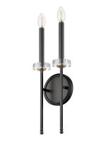 Two Light Wall Sconce by Z-Lite - Gaultier Collection, Matte Black + Modern Gold Finish - 6100-2S-MB